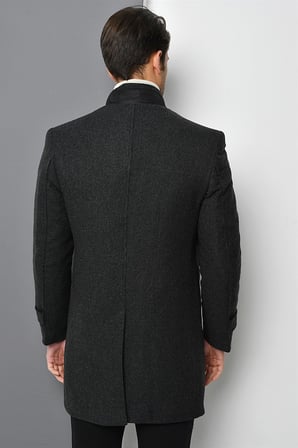 PLT8391 DEWBERRY ERKEK PALTO-DESENLİ ANTRASİT