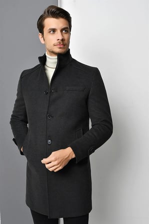 PLT8391 DEWBERRY ERKEK PALTO-ANTRASİT