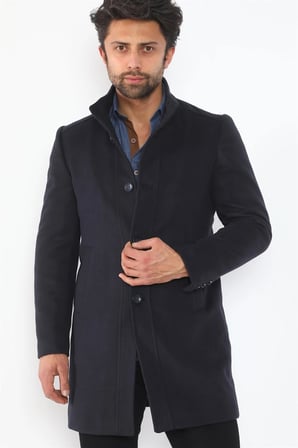 PLT8370 DEWBERRY ERKEK PALTO-LACİVERT