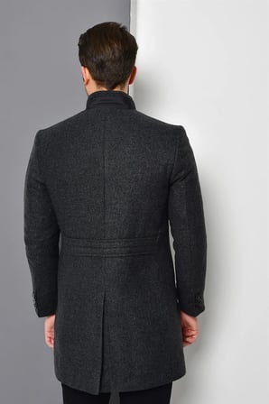 PLT8367 DEWBERRY ERKEK PALTO-DESENLİ ANTRASİT