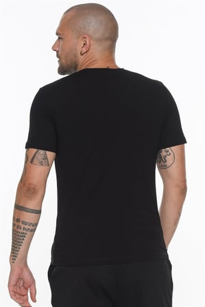 T8569 DEWBERRY BİSİKLET YAKA ERKEK T-SHIRT-SİYAH