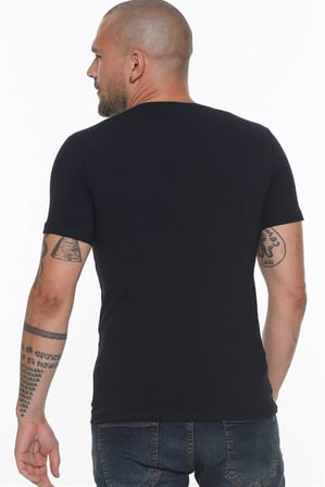 T8569 DEWBERRY BİSİKLET YAKA ERKEK T-SHIRT-LACİVERT