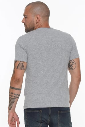 T8569 DEWBERRY BİSİKLET YAKA ERKEK T-SHIRT-GRİ