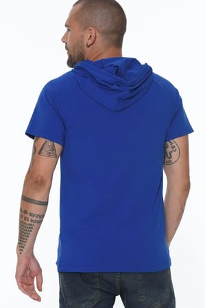 T8570 DEWBERRY KAPŞONLU ERKEK T-SHIRT-SAKS