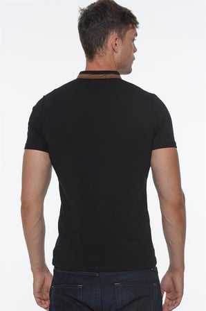T8571 DEWBERRY FERMUARLI ERKEK T-SHIRT-SİYAH