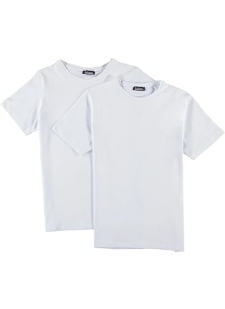 İKİLİ SET T8569 DEWBERRY BİSİKLET YAKA ERKEK T-SHIRT-BEYAZ-BEYAZ