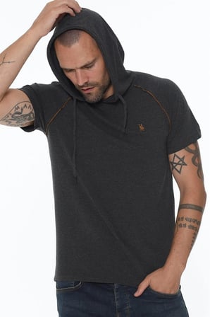 ÜÇLÜ SET T8570 DEWBERRY KAPŞONLU ERKEK T-SHIRT-ANTRASİT-BEYAZ-LACİVERT