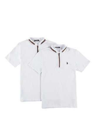 İKİLİ SET T8571 DEWBERRY FERMUARLI ERKEK T-SHIRT-BEYAZ-BEYAZ