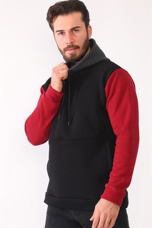 1040 DEWBERRY ERKEK SWEATSHIRT-SİYAH
