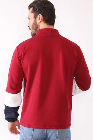 1041 DEWBERRY ERKEK SWEATSHIRT-BORDO