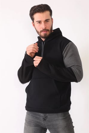 1042 DEWBERRY ERKEK SWEATSHIRT-SİYAH