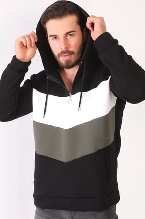1044 DEWBERRY ERKEK SWEATSHIRT-SİYAH