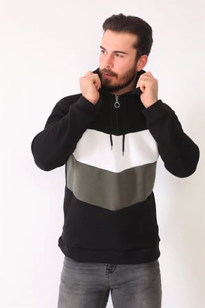 1044 DEWBERRY ERKEK SWEATSHIRT-SİYAH
