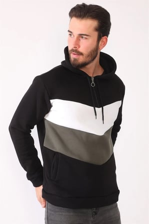 1044 DEWBERRY ERKEK SWEATSHIRT-SİYAH