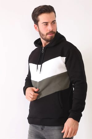 1044 DEWBERRY ERKEK SWEATSHIRT-SİYAH