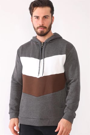 1044 DEWBERRY ERKEK SWEATSHIRT-ANTRASİT