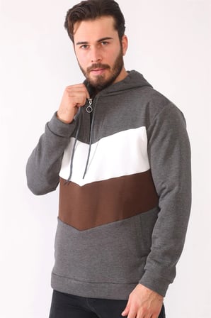 1044 DEWBERRY ERKEK SWEATSHIRT-ANTRASİT