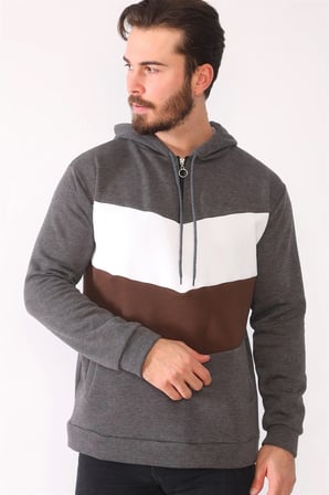 1044 DEWBERRY ERKEK SWEATSHIRT-ANTRASİT
