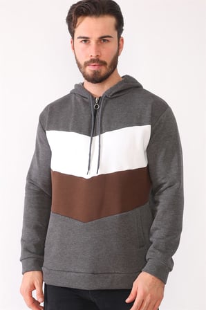 1044 DEWBERRY ERKEK SWEATSHIRT-ANTRASİT