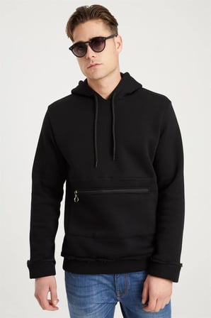 1043 DEWBERRY ERKEK SWEATSHIRT-SİYAH