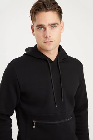 1043 DEWBERRY ERKEK SWEATSHIRT-SİYAH