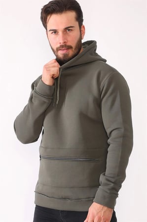 1043 DEWBERRY ERKEK SWEATSHIRT-HAKİ