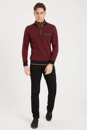 1039 DEWBERRY ERKEK SWEATSHIRT-BORDO