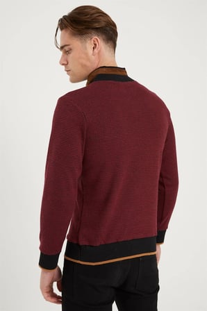 1039 DEWBERRY ERKEK SWEATSHIRT-BORDO