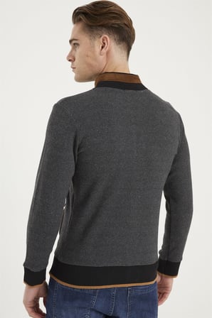 1021 DEWBERRY ERKEK SWEATSHIRT-DİAGONAL ANTRASIT