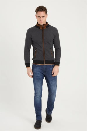 1021 DEWBERRY ERKEK SWEATSHIRT-ANTRASİT