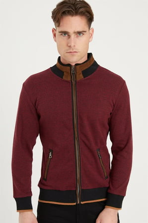 1021 DEWBERRY ERKEK SWEATSHIRT-BORDO