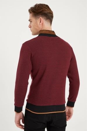1021 DEWBERRY ERKEK SWEATSHIRT-BORDO