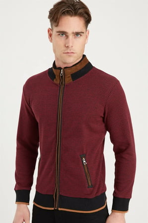 1021 DEWBERRY ERKEK SWEATSHIRT-BORDO