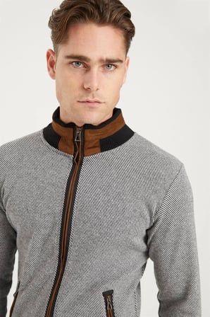 1021 DEWBERRY ERKEK SWEATSHIRT-DİAGONAL SİYAH
