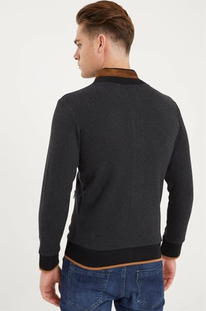1021 DEWBERRY ERKEK SWEATSHIRT-BALIKSIRTI ANTRASİT