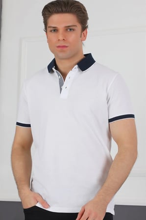 T8579 DEWBERRY ERKEK T-SHIRT-BEYAZ