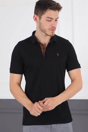T8581 DEWBERRY ERKEK T-SHIRT-SİYAH