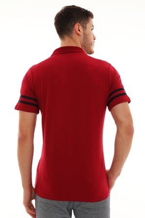 T8585 DEWBERRY ERKEK T-SHIRT-BORDO