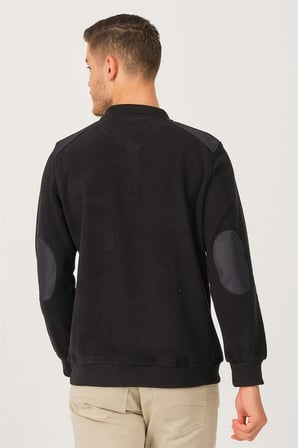 V2501 DEWBERRY DIO RISE POLO YAKA ERKEK SWEATSHIRT-SİYAH
