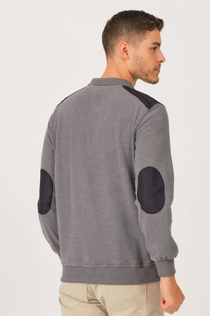 V2501 DEWBERRY DIO RISE POLO YAKA ERKEK SWEATSHIRT-FÜME