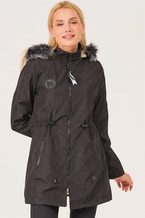 Z6689 DEWBERRY İÇİ KUZULU BAYAN MONT-SİYAH