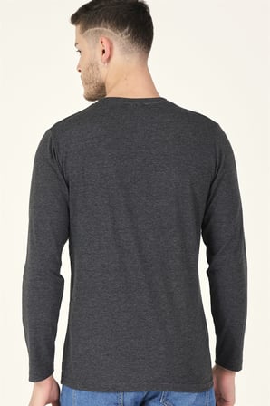 T8587 DEWBERRY V YAKA ERKEK UZUN KOL T-SHIRT-ANTRASİT