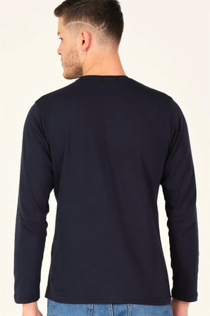 T8588 DEWBERRY BİSİKLET YAKA UZUN KOL T-SHIRT-LACİVERT