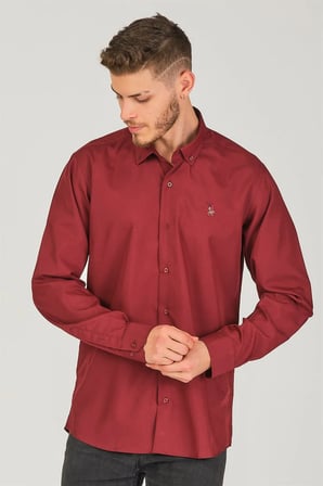 G725 DEWBERRY ERKEK GÖMLEK-BORDO