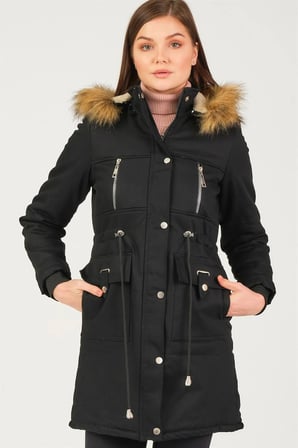 Z6711 DEWBERRY CREMONA BAYAN KABAN-SİYAH
