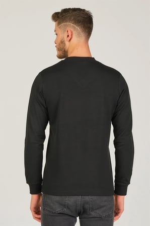 V4002 DEWBERRY V YAKA ERKEK SWEATSHIRT-SİYAH