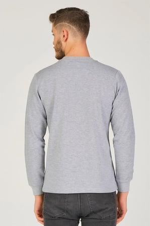 V4002 DEWBERRY V YAKA ERKEK SWEATSHIRT-GRİ