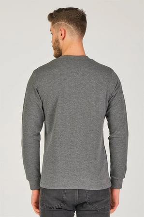 V4002 DEWBERRY V YAKA ERKEK SWEATSHIRT-ANTRASİT