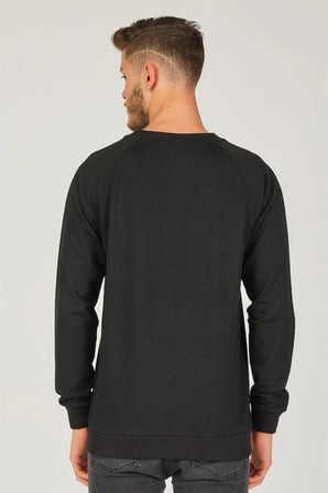 V4003 DEWBERRY REGLAN KOL ERKEK SWEATSHIRT-SİYAH