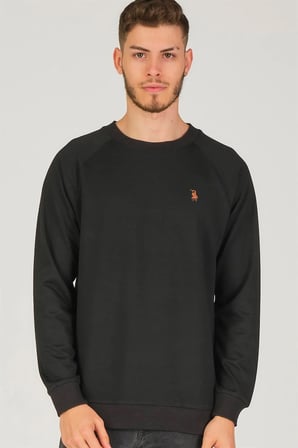 V4003 DEWBERRY REGLAN KOL ERKEK SWEATSHIRT-SİYAH